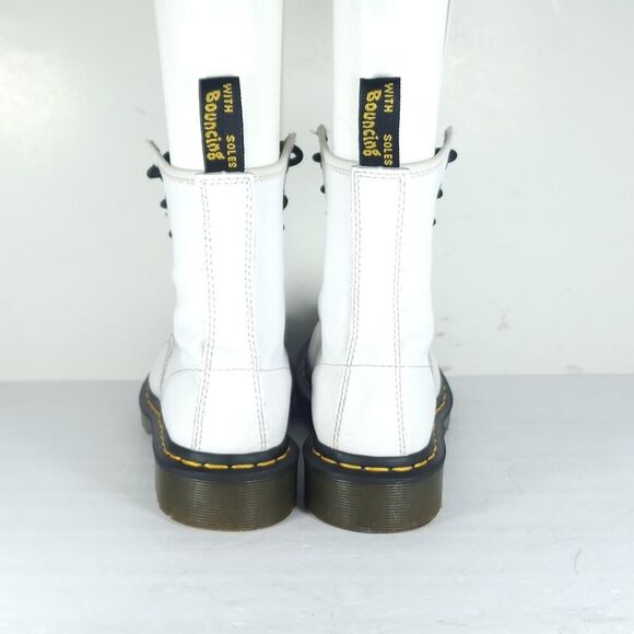 Dr. Martens Women's Pascal 1460 US6 White Leather Lace Up Ankle Combat Boots - Picture 9 of 15